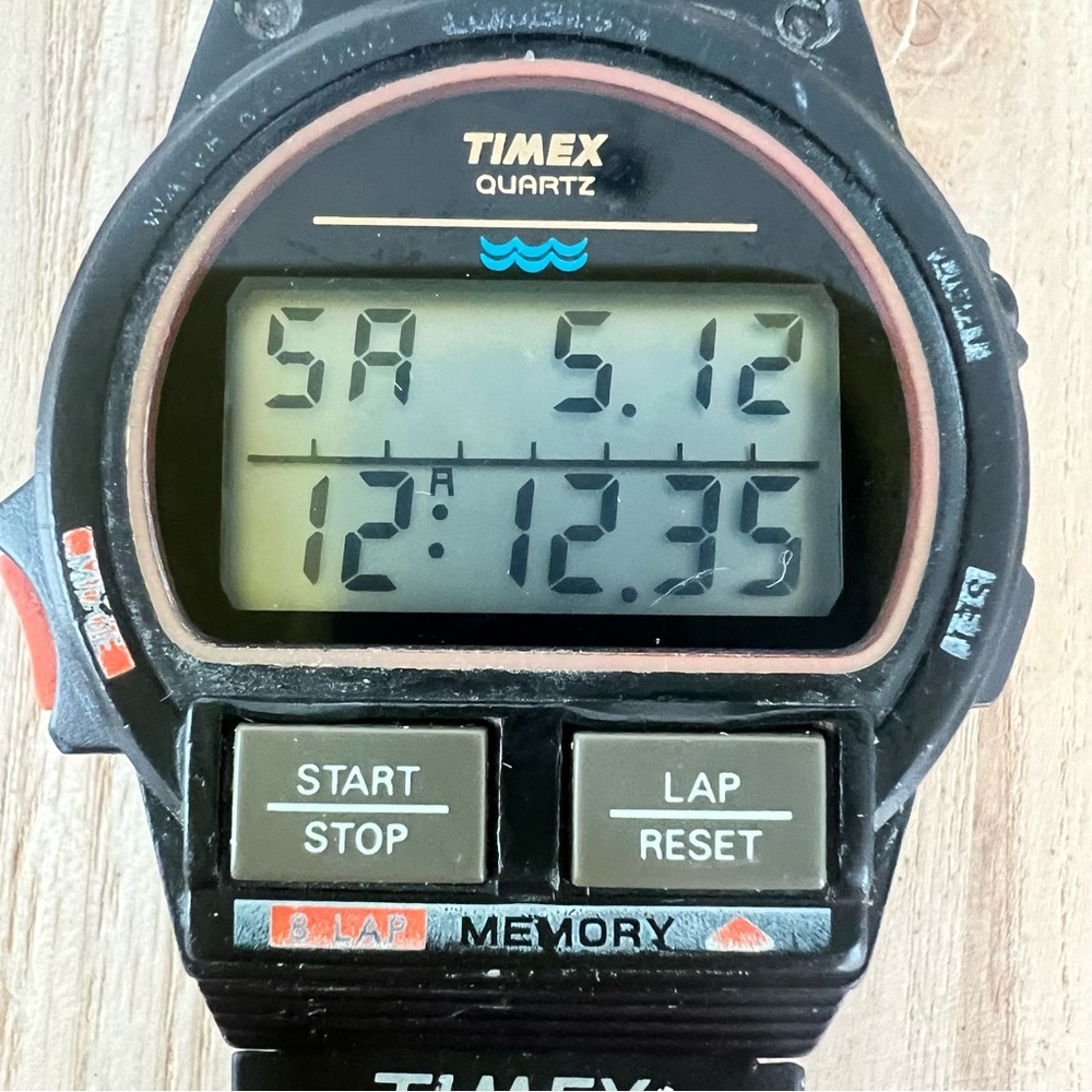 Vintage Timex Ironman triathlon 8 lap digital sports watch NEW BATTERY